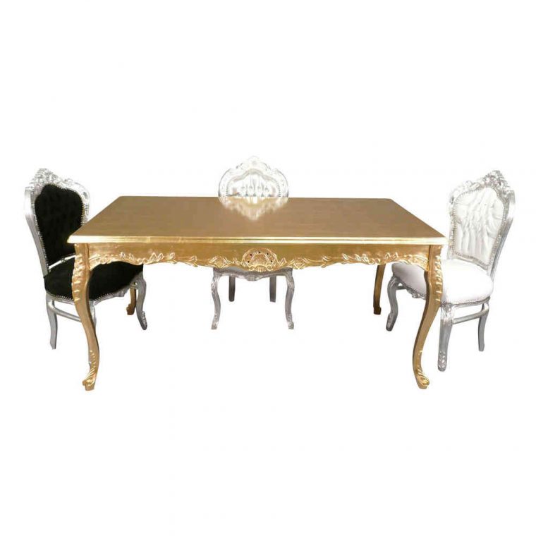 Table Baroque En Bois Doré – Meuble Baroque serapportantà Table De Jardin Manière A Manger