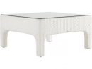 Table Basse Aluminium Et Résine Tressée Blanche - Achat / Vente Table ... encequiconcerne Cdiscount Salon De Jardin Du Monde Occasion