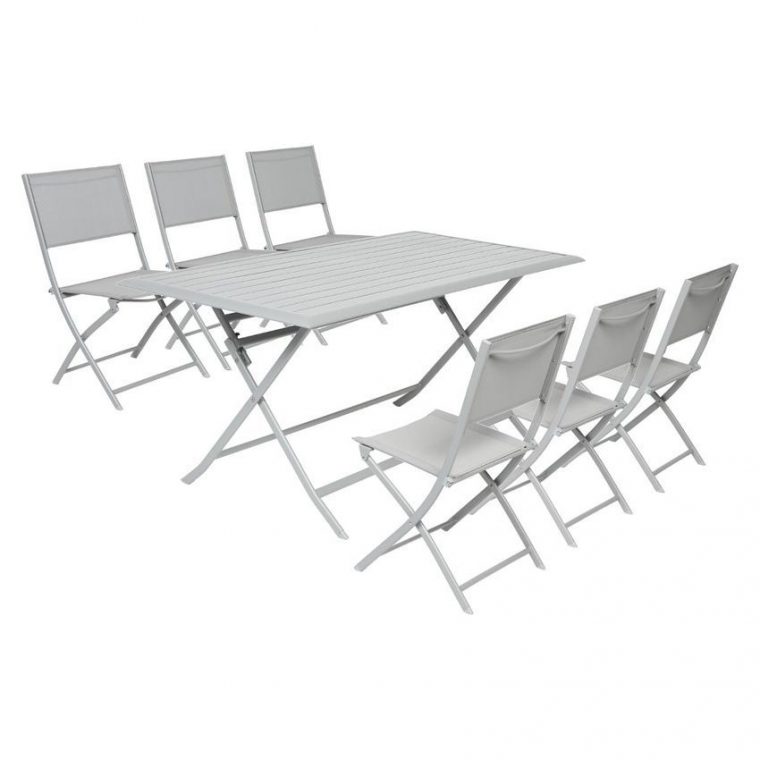 Table De Jardin Pliante Aluminium Azua (150 X 80 Cm) – Silver Mat … à Table De Jardin Azua 12 Places