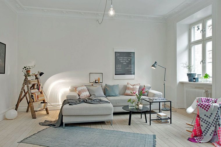 Un Salon Au Décor Nordique – Deco-In pour Decoration Interieure Salon Malgré La Maison