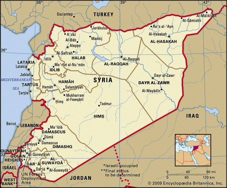 carte de syrie