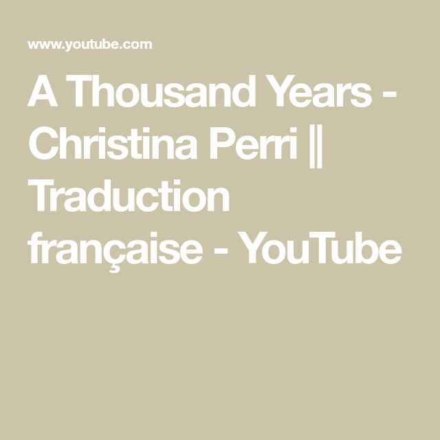 thousand years traduction