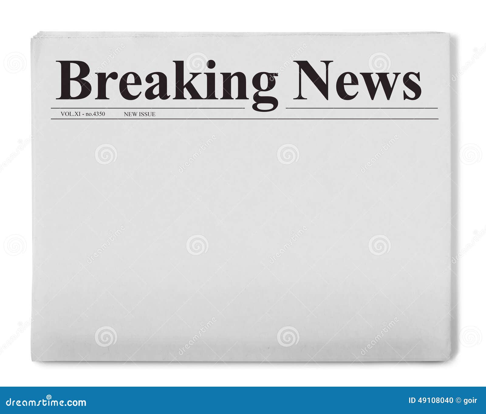 Breaking News Title On Newspaper Stock Illustration - Image: 49108040