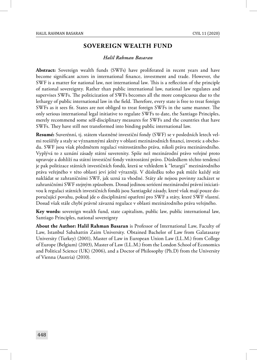 (PDF) SOVEREIGN WEALTH FUND