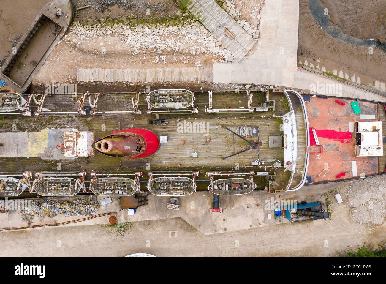 Mostyn Docks, River Dee, North Wales, UK. TSS Duke of Lancaster