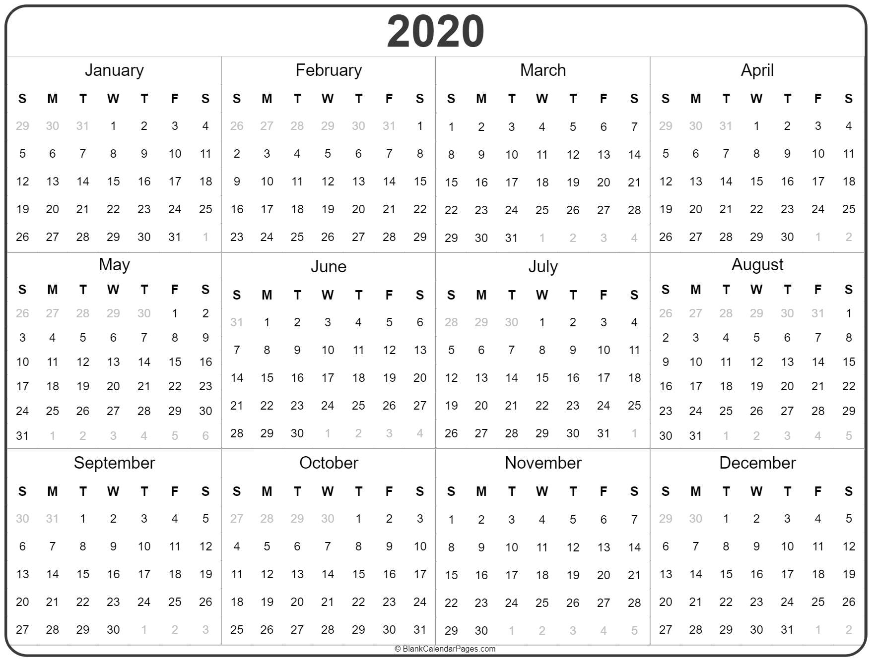 Printable Full Year Calendar - Calendar Templates