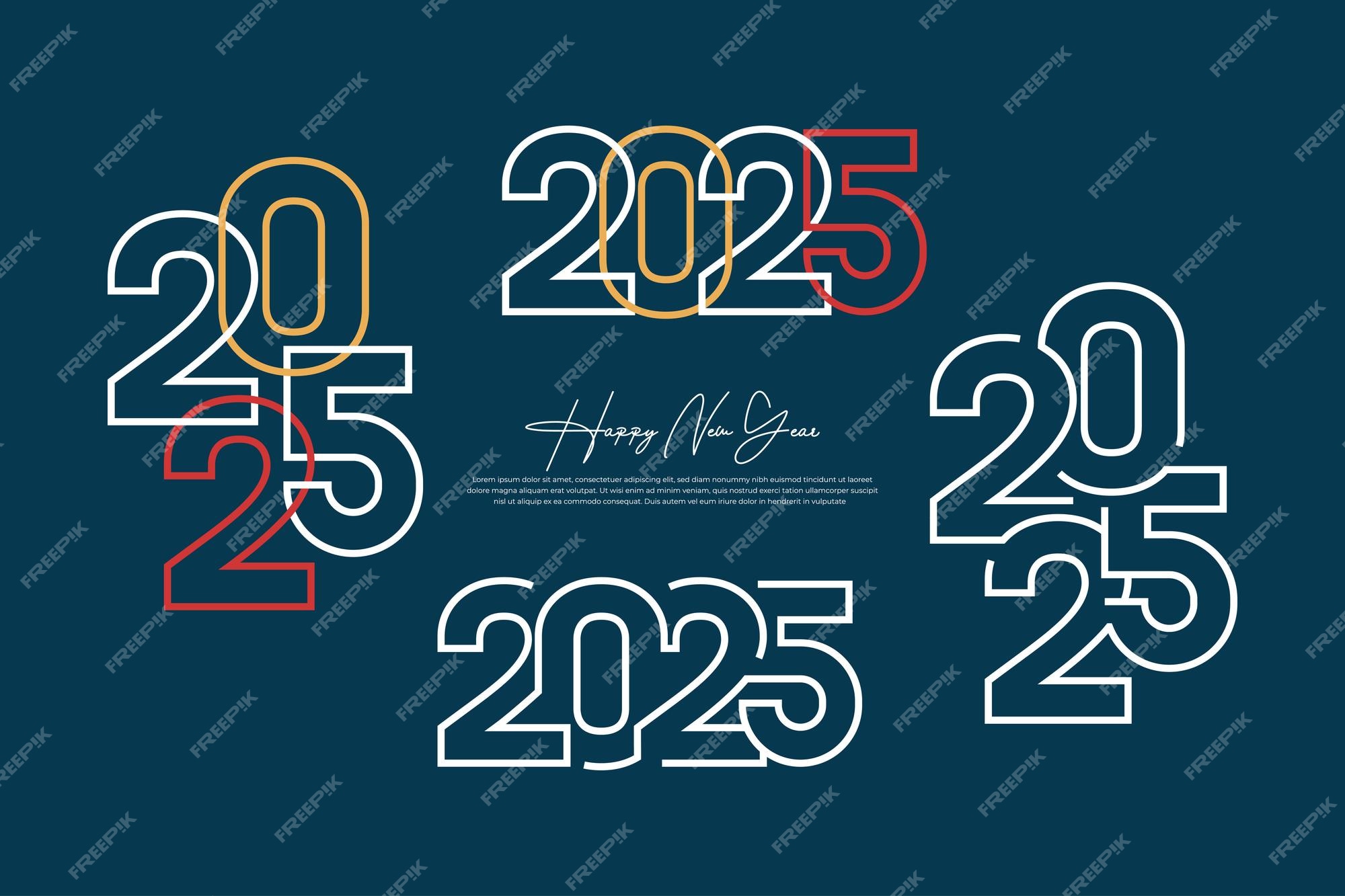 Premium Vector | Happy new year 2025 design template 2025 new year